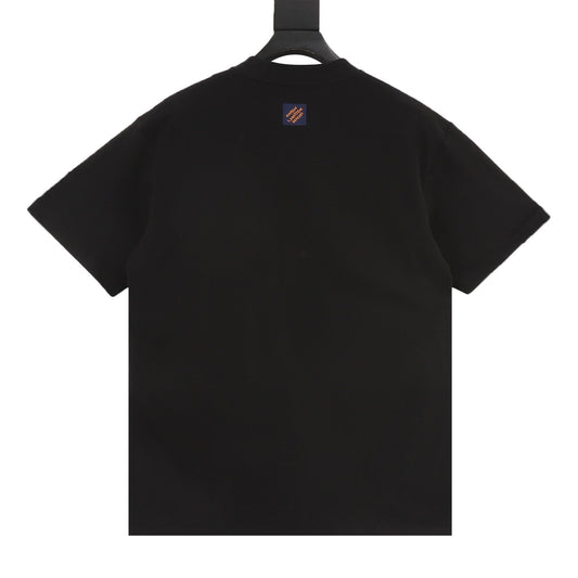 Louis Vuitton Crystal Handwritten Signature T-Shirt - Black back view