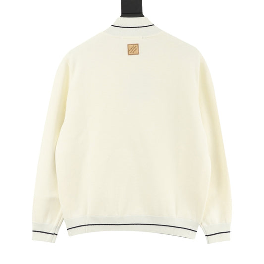 Louis Vuitton Embroidered Mixed-Knit Sport Jacket - Grey product detail 2