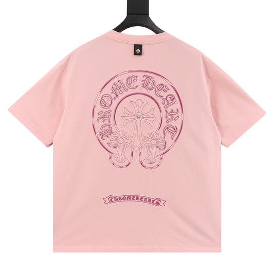 Chrome Hearts Horseshoe Cross Patch Distressed T-Shirt product detail 2