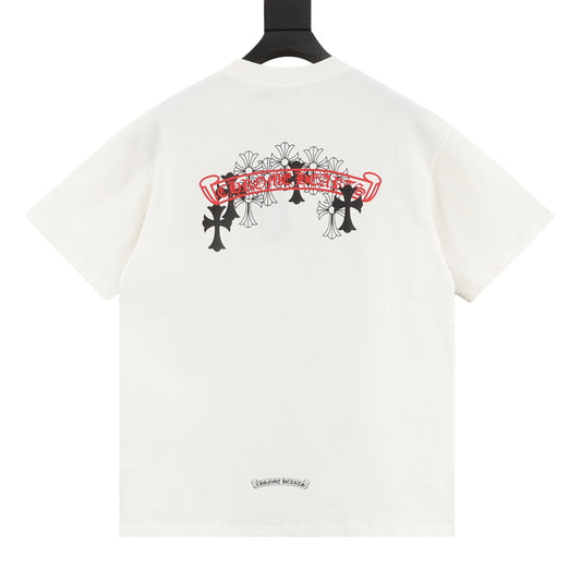 Chrome Hearts Scroll Black-and-White Cross T-Shirt product detail 2