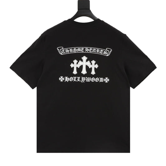 Chrome Hearts Gothic Script Cross Print T-Shirt product detail 2