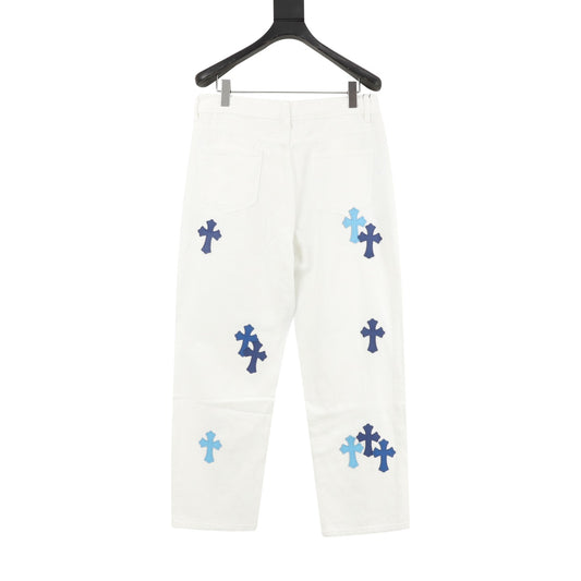 Chrome Hearts Cross Patch Embroidered Washed Jeans product detail 2