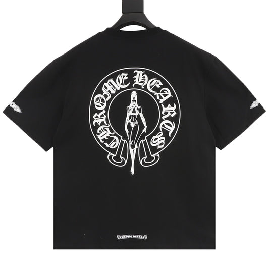 Chrome Hearts Woman and Horseshoe Print T-Shirt product detail 2