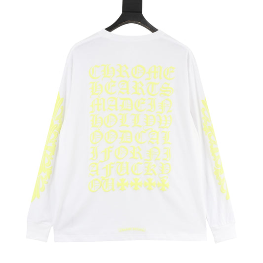 Chrome Hearts Yellow Script Cross-Sleeve Long-Sleeve T-Shirt product detail 2