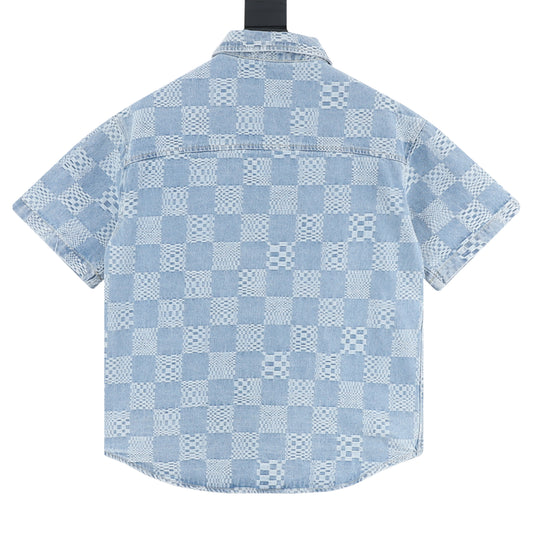 Louis Vuitton Damier Denim Short-Sleeve Shirt product detail 2