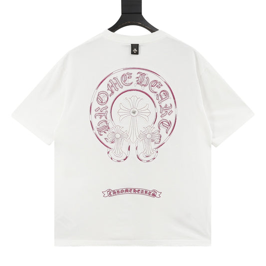 Chrome Hearts Horseshoe Cross Patch Distressed T-Shirt product detail 2