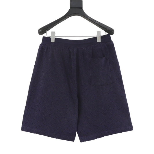 Louis Vuitton Flocked Embossed Terry Shorts - Navy product detail 2