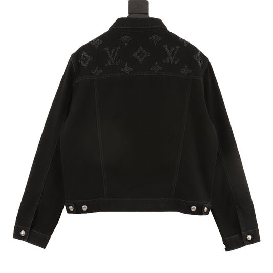 Louis Vuitton Monogram Distressed Denim Jacket - Black product detail 2