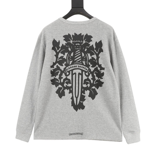 Chrome Hearts Waffle-Knit Vine Dagger Print Long-Sleeve Top product detail 2