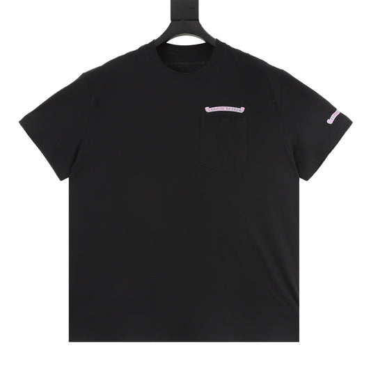 Chrome Hearts Pink and Green Gothic Scroll Print T-Shirt product detail 2