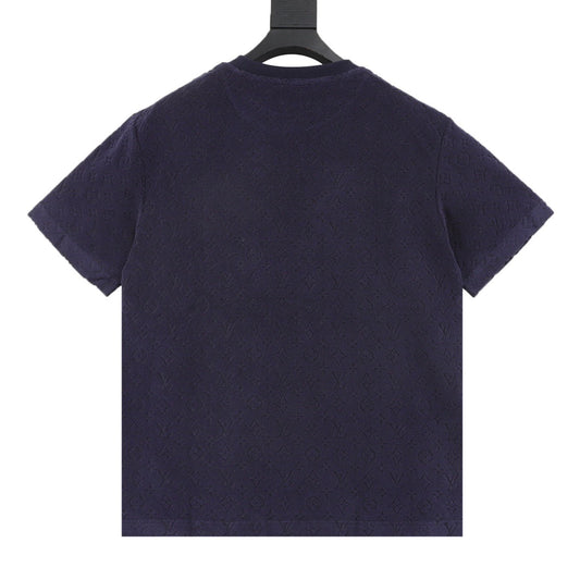 Louis Vuitton Flocked Embossed Terry T-Shirt - Navy product detail 2