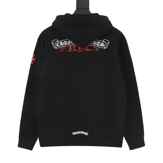 Chrome Hearts Scroll Logo Print Zip Hoodie product detail 2