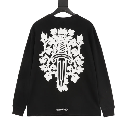 Chrome Hearts Waffle-Knit Vine Dagger Print Long-Sleeve Top product detail 2