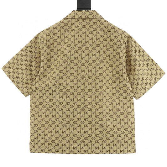 Gucci Double G Monogram Horse Crest Cuban-Collar Shirt product detail 2