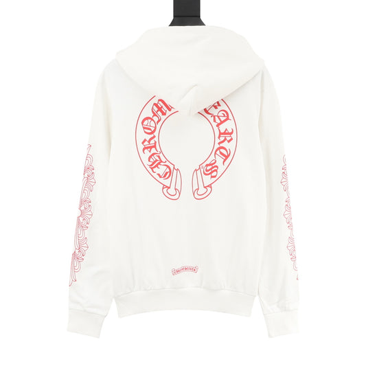 Chrome Hearts Gothic Script Horseshoe Print Hoodie product detail 2