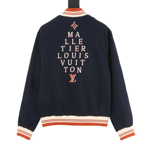 Louis Vuitton Overlapping-Letter Embroidered Baseball Jacket - Black product detail 2