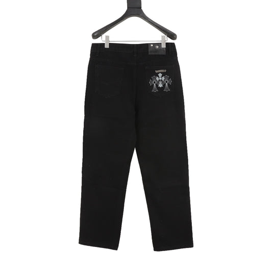 Chrome Hearts Cross Patch Embroidered Washed Jeans product detail 2