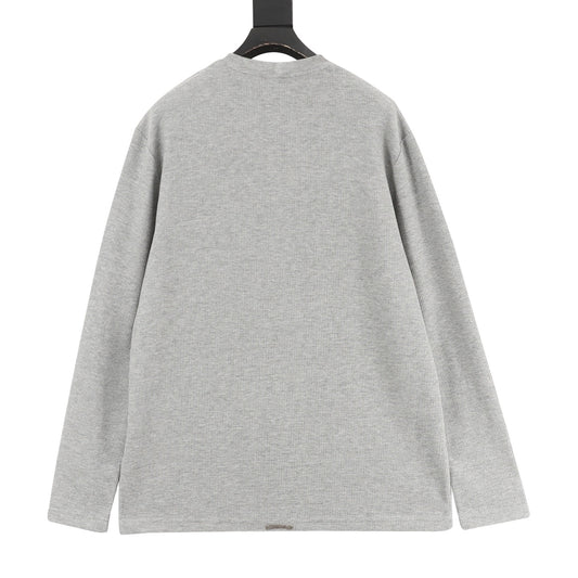 Chrome Hearts Cross Patch Waffle-Knit Henley Long-Sleeve Top product detail 2