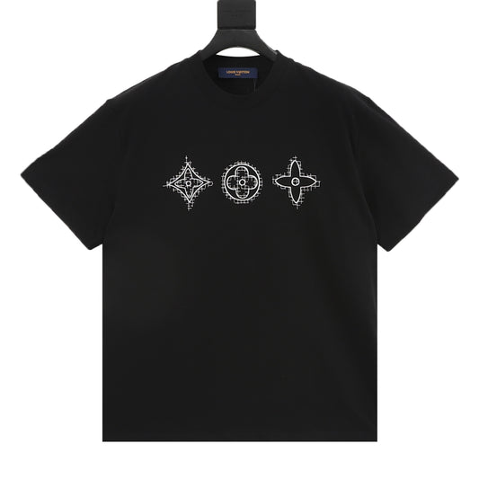 Louis Vuitton Three-Flower Grain Embroidered T-Shirt product detail 2