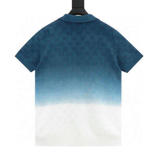 Gucci Gradient Collar Knit Polo Shirt product detail 2