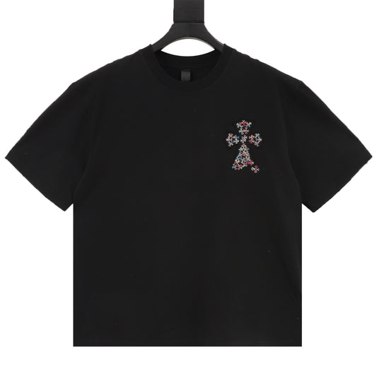 Chrome Hearts Multicolor Cross Patch Embroidered T-Shirt front view