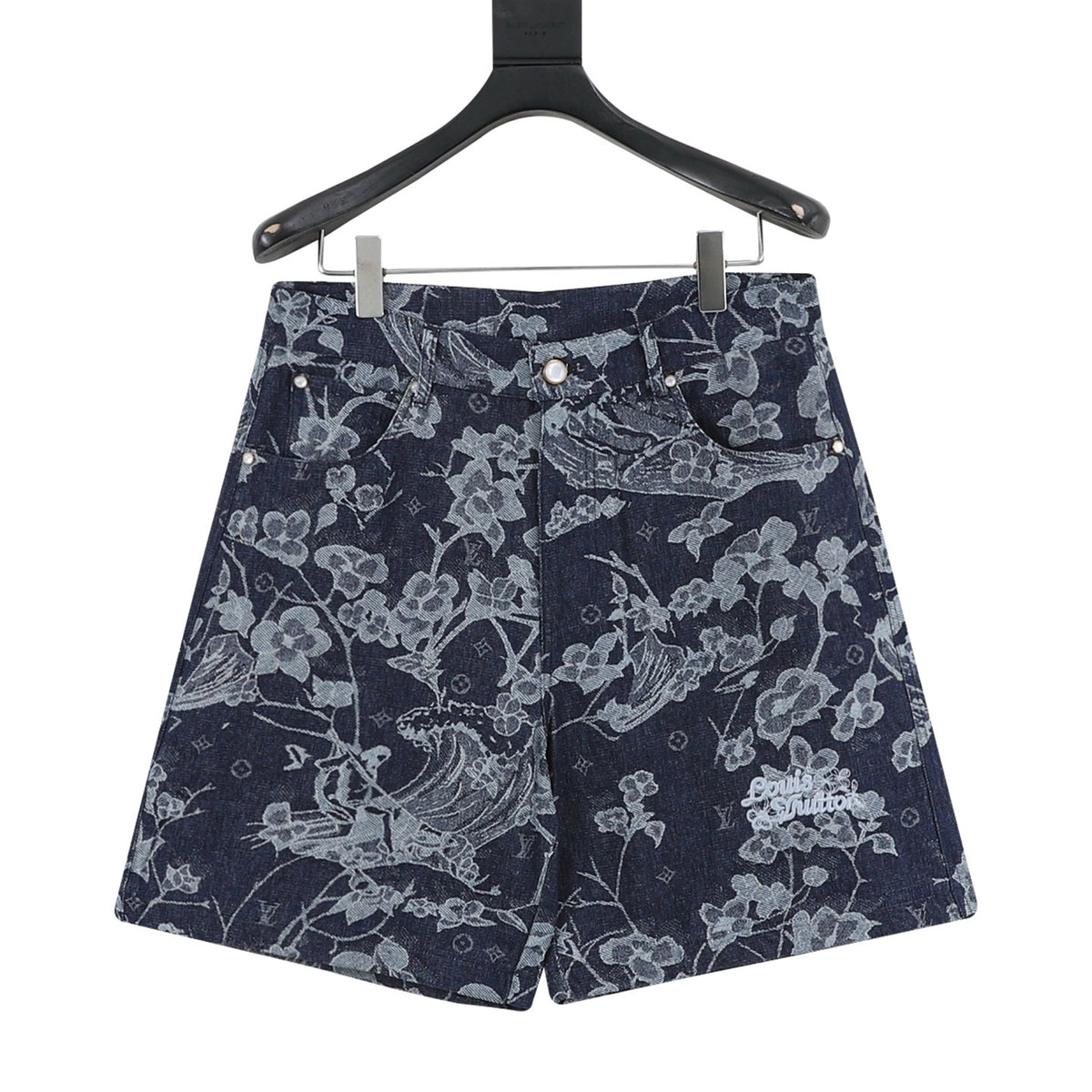 Louis Vuitton Floral Denim Shorts front view