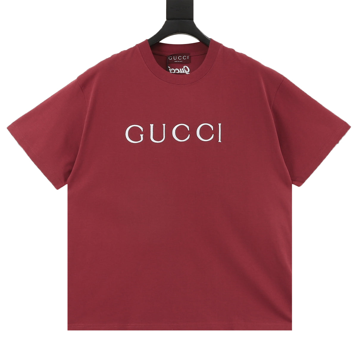 Gucci Minimal Letter Logo Embroidered T-Shirt front view