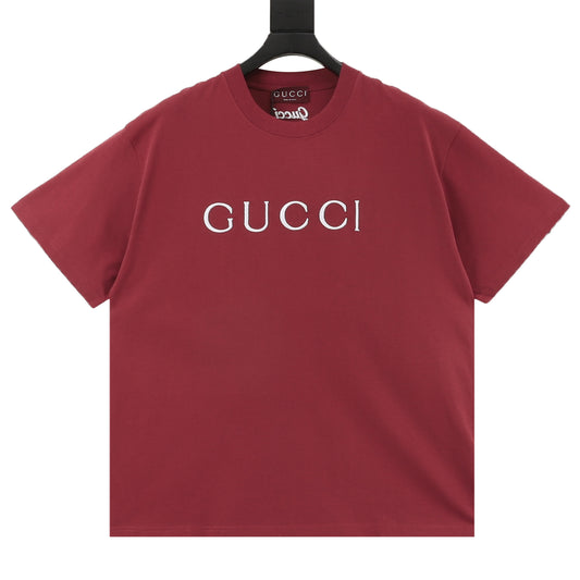 Gucci Minimal Letter Logo Embroidered T-Shirt front view