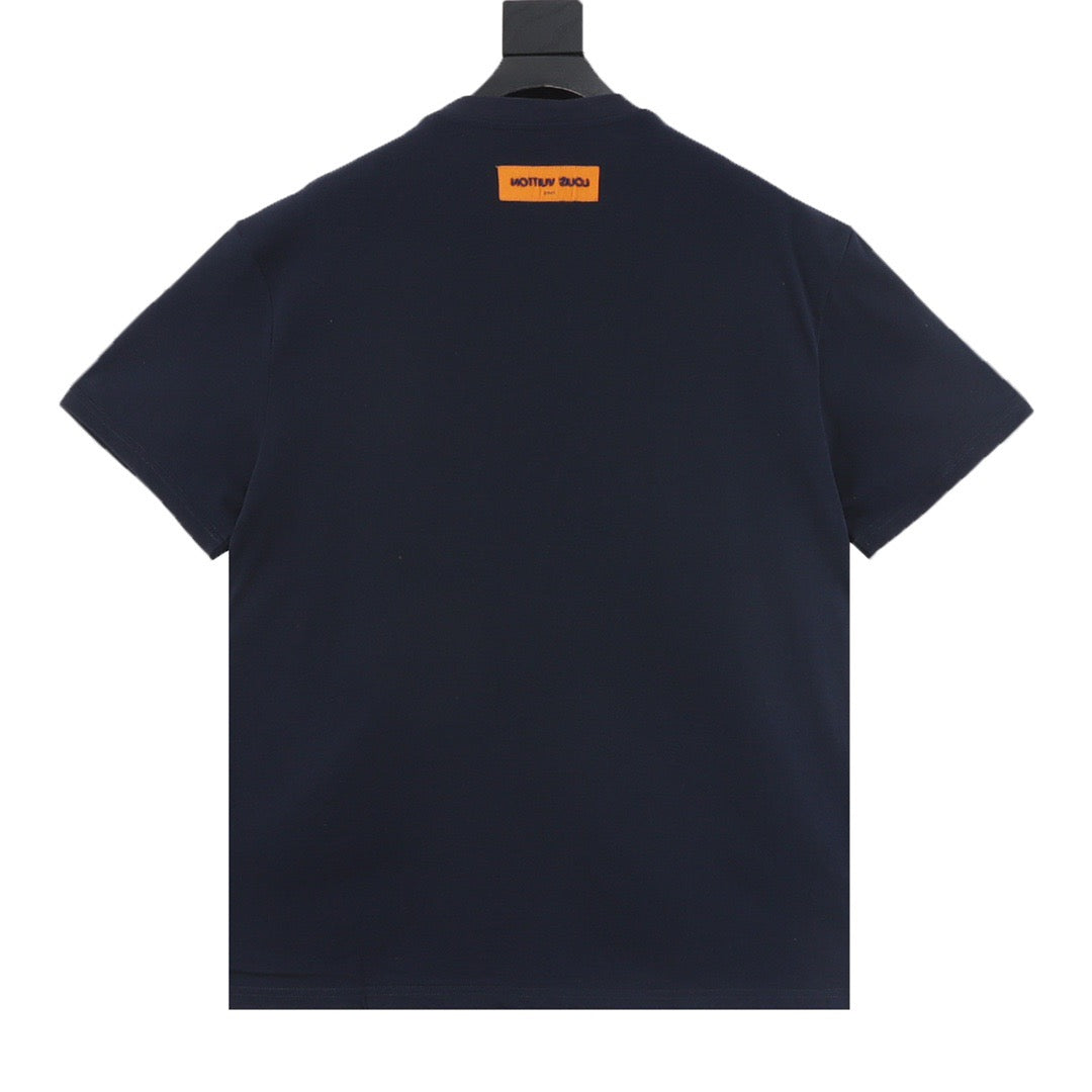 Louis Vuitton Tricolor Beaded Embroidered T-Shirt - White back view