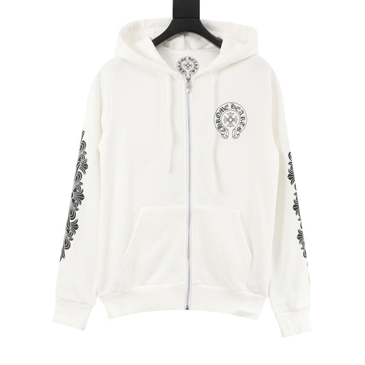 Chrome Hearts Sleeve Graphic Print Zip Jacket front view