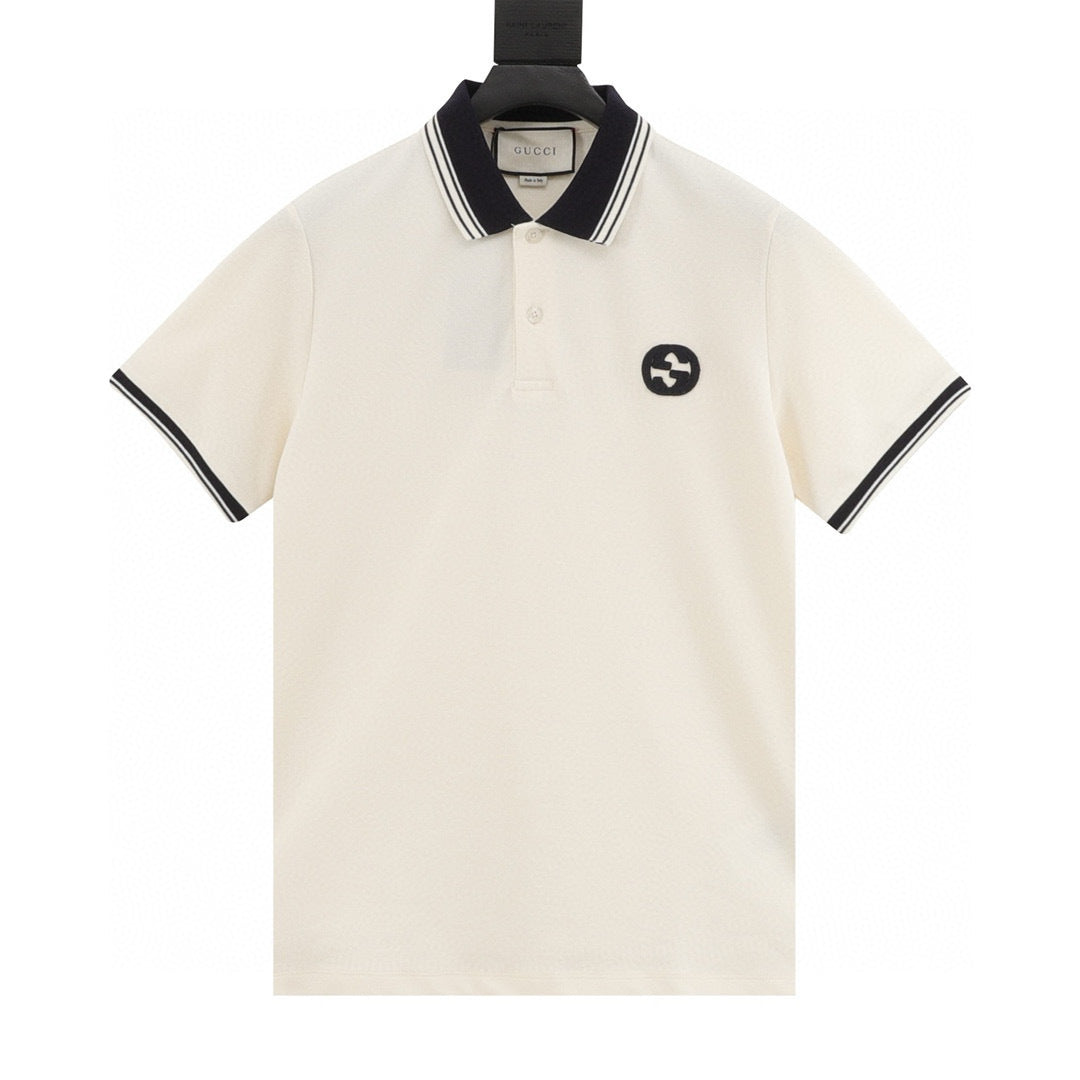 Gucci Double G Chest Embroidered Polo Shirt front view