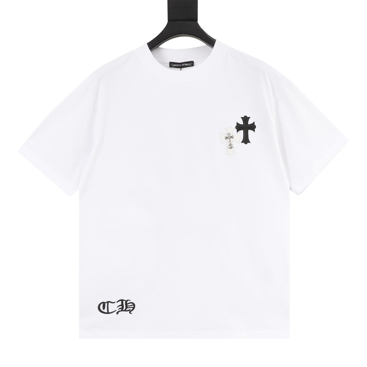 Chrome Hearts Hardware Leather-Label Cross Embroidered T-Shirt front view