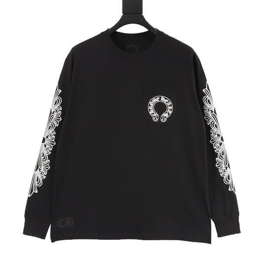 Chrome Hearts Scroll Print Long-Sleeve T-Shirt front view