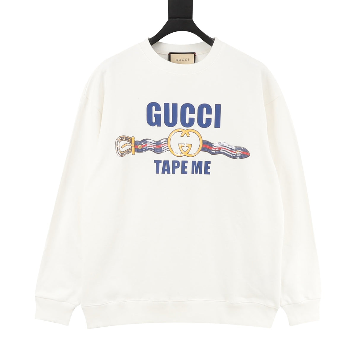Gucci Beaded Belt Crew-Neck Sweatshirt front view
