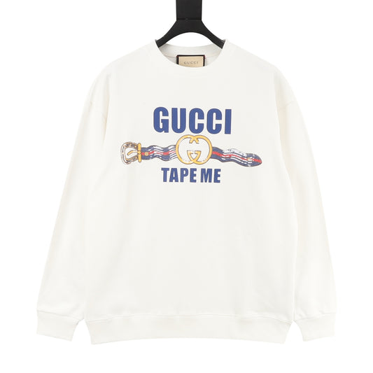 Gucci Beaded Belt Crew-Neck Sweatshirt front view
