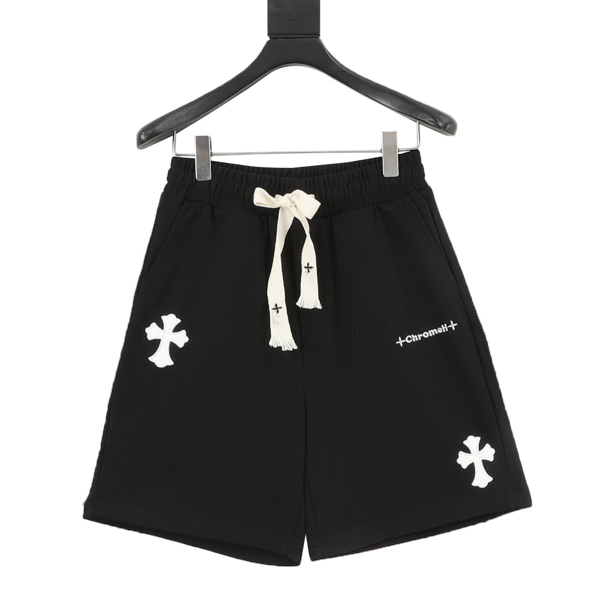 Chrome Hearts Washed Raised Patch Embroidered Shorts front view
