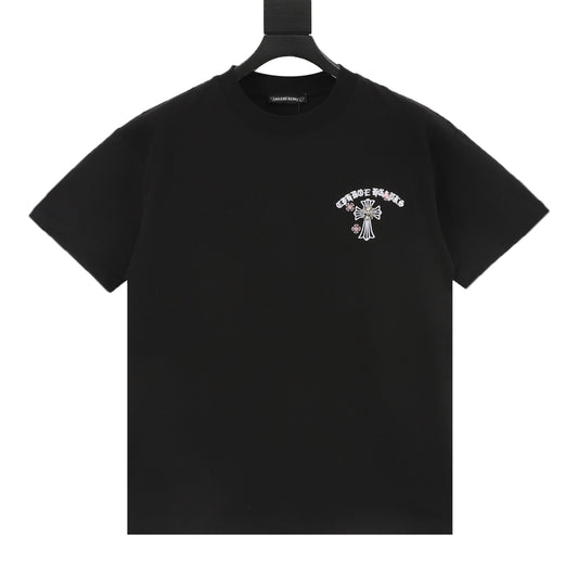 Chrome Hearts Gothic Script Cross Embroidered T-Shirt front view