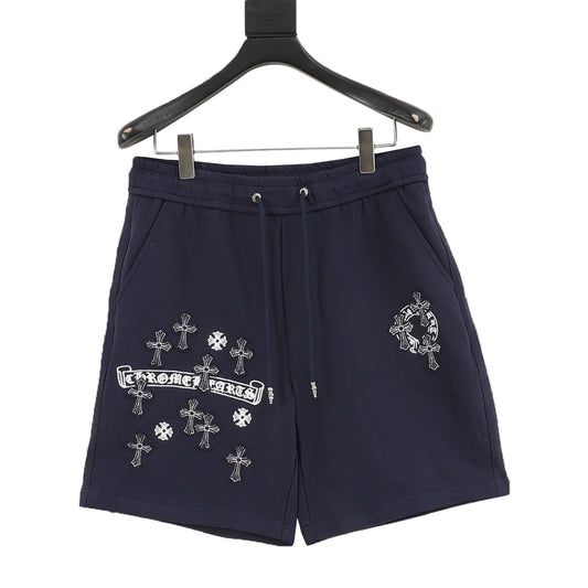 Chrome Hearts Cross Patch Embroidered Shorts front view