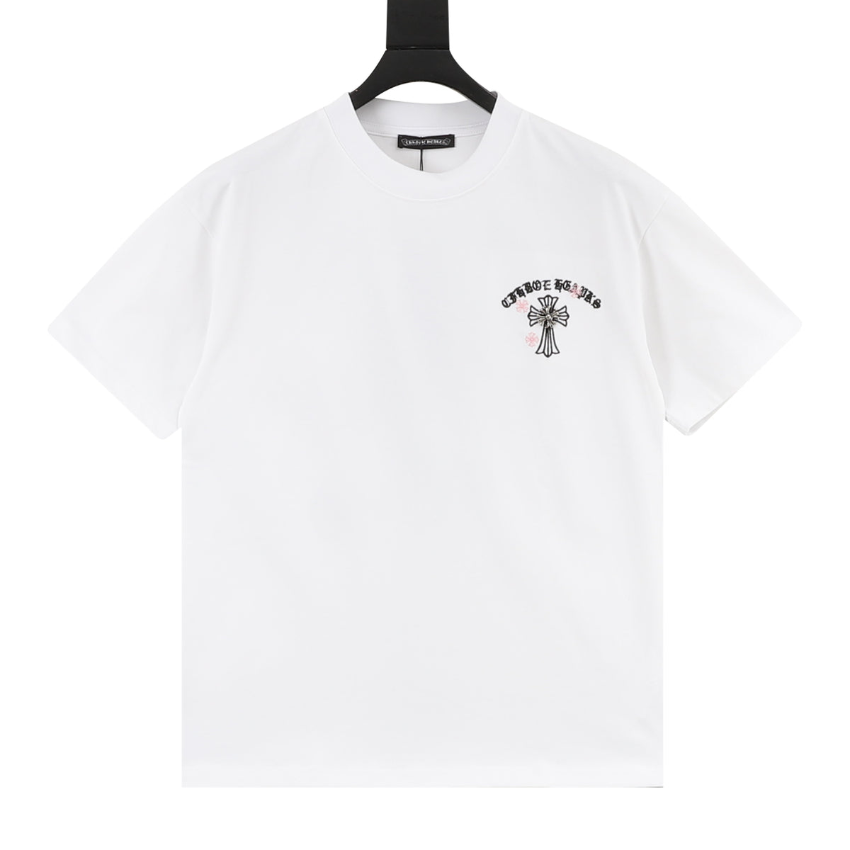 Chrome Hearts Gothic Script Cross Embroidered T-Shirt front view