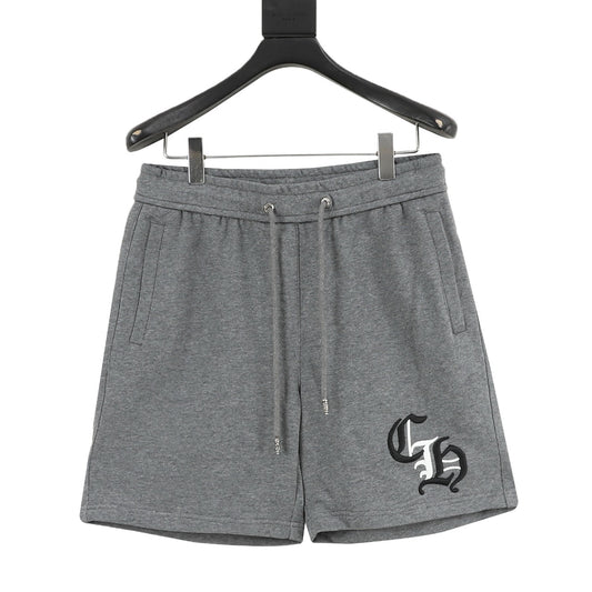 Chrome Hearts Gothic Script Patch Embroidered Shorts front view