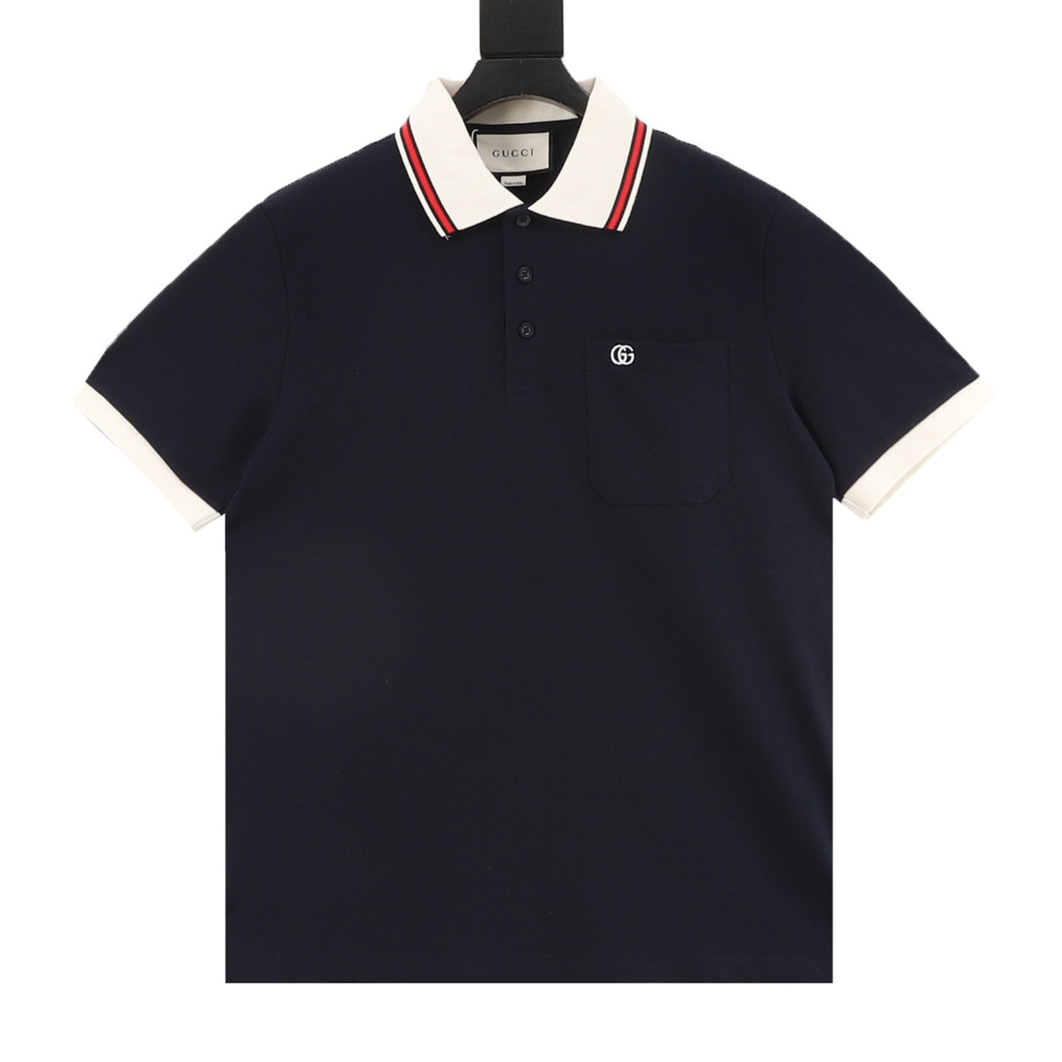 Gucci Double G Pocket Embroidered Polo Shirt front view
