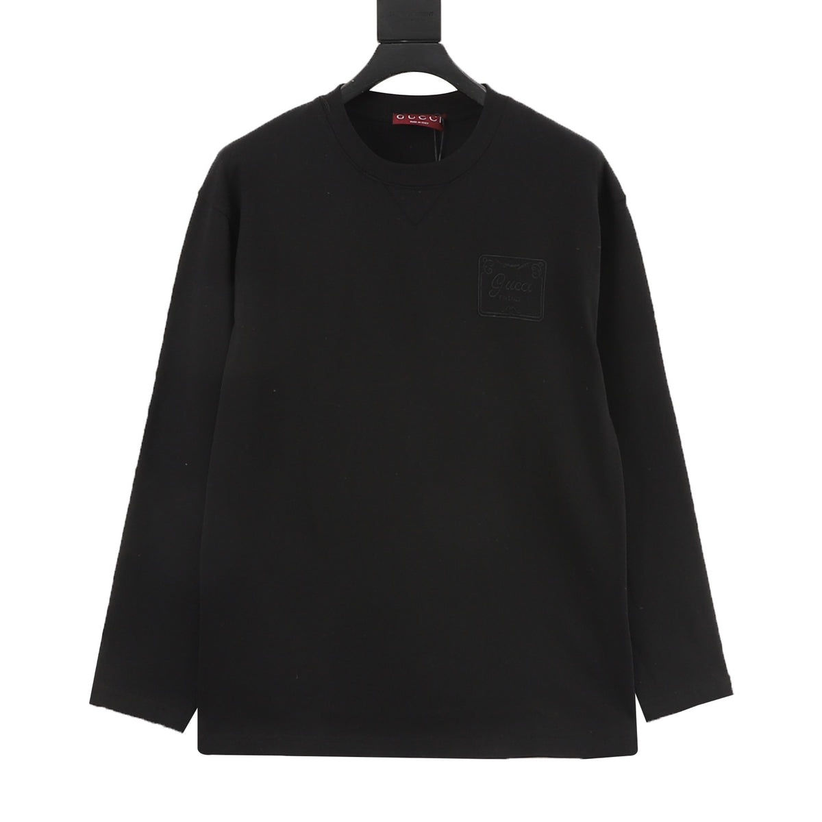 Gucci Embroidered Plaque Long-Sleeve T-Shirt front view