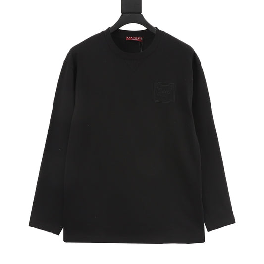 Gucci Embroidered Plaque Long-Sleeve T-Shirt front view