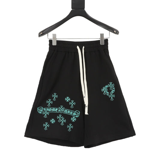 Chrome Hearts Cross Patch Embroidered Shorts front view