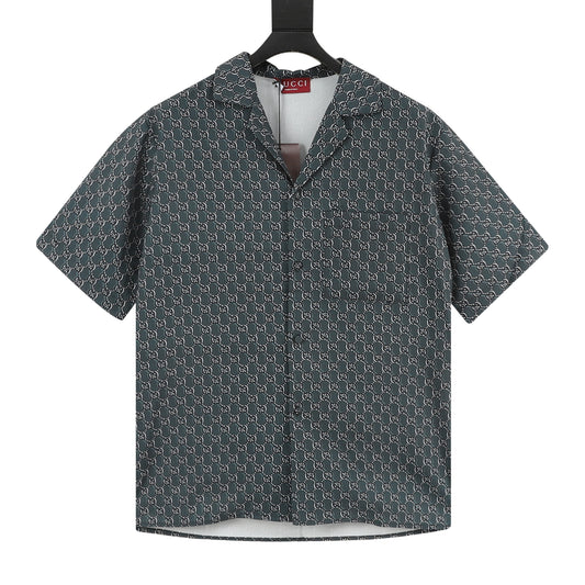 Gucci All-Over Monogram Short-Sleeve Shirt front view