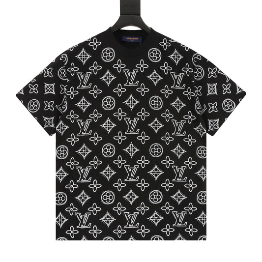 Louis Vuitton Sketch Monogram Print T-Shirt front view