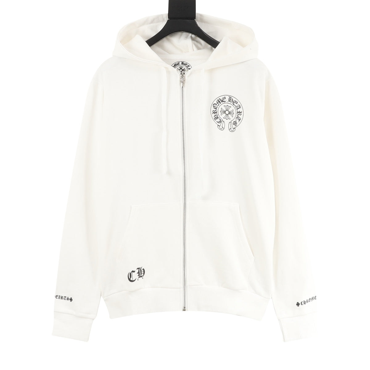 Chrome Hearts Gothic Script Sleeve Zip Jacket front view