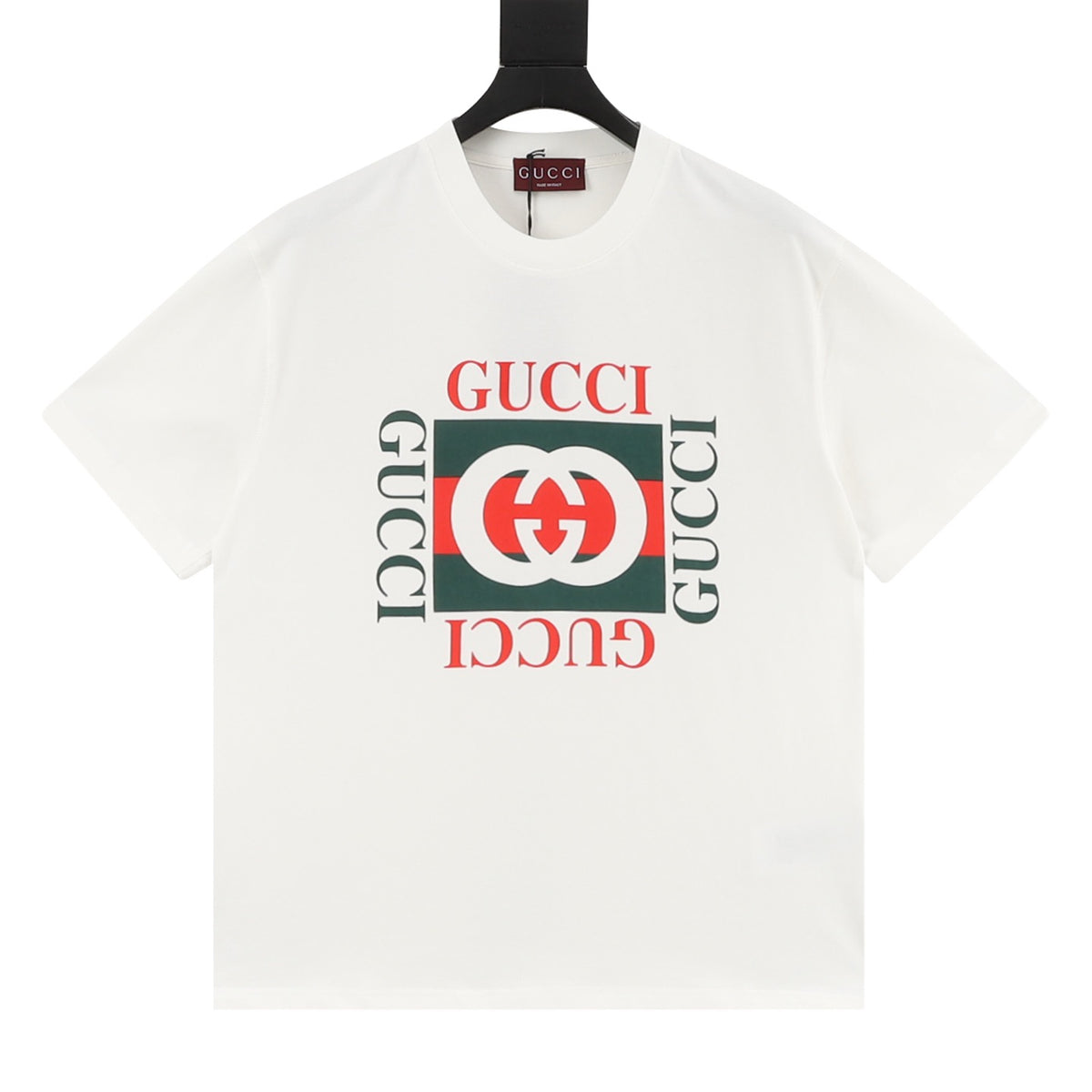 Gucci Heritage Emblem Print T-Shirt front view