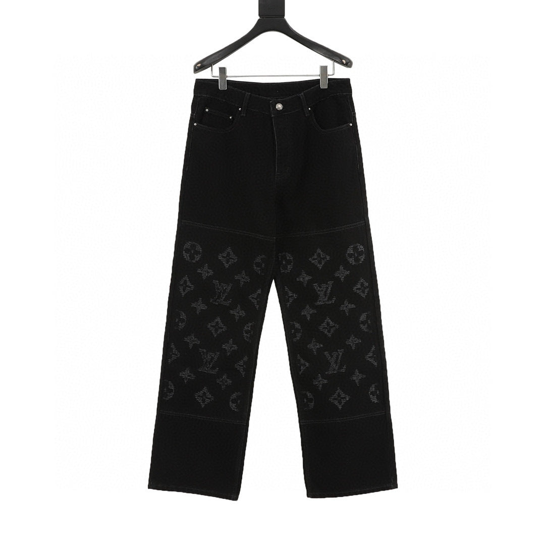 Louis Vuitton Distressed Washed Jeans - Blue front view