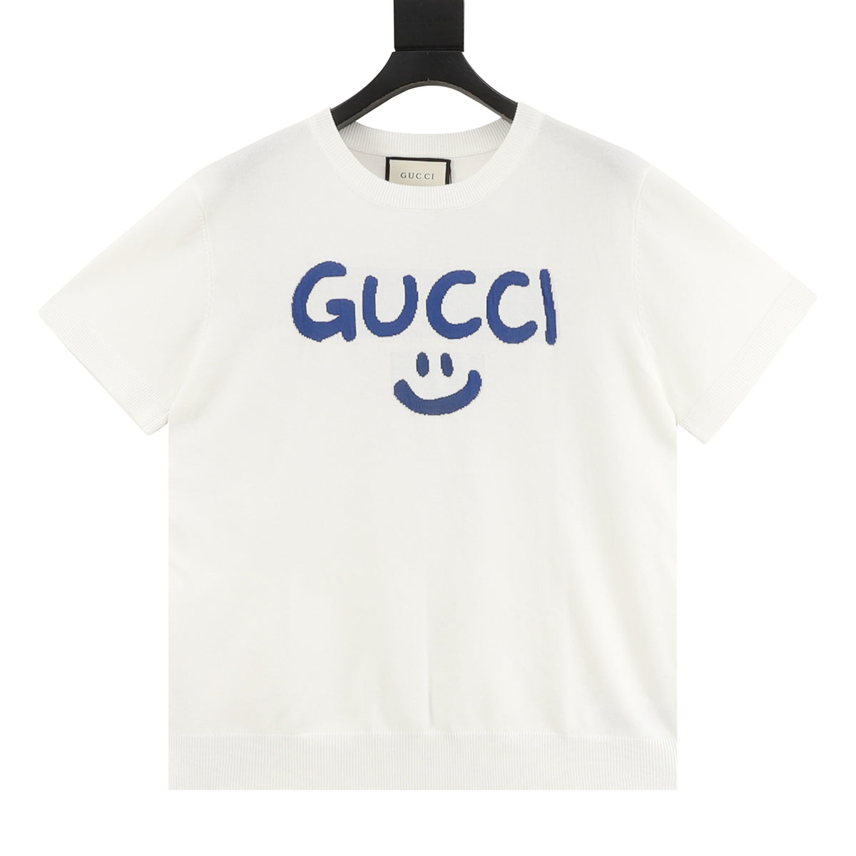 Gucci Graffiti Smiley Jacquard Knit T-Shirt front view
